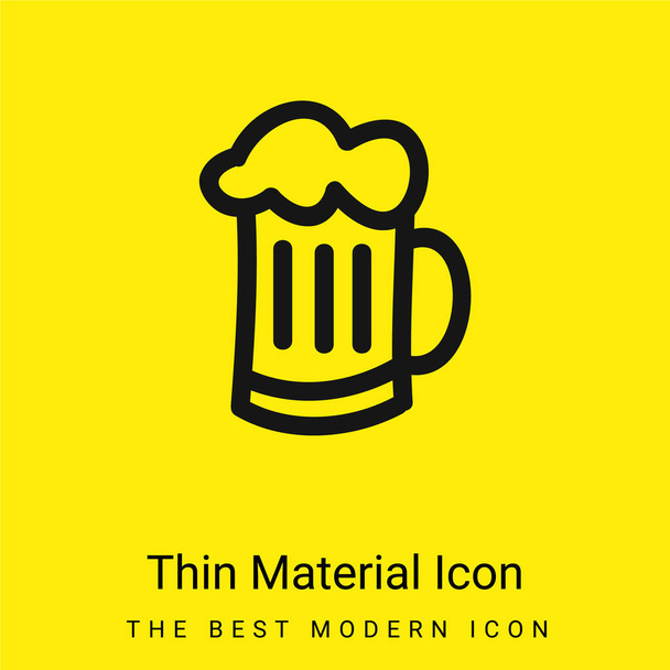 Frasco de cerveja desenhado à mão esboço mínimo ícone de material amarelo brilhante - Vetor, Imagem