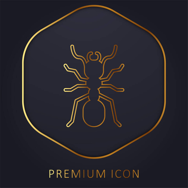 Mieren gouden lijn premium logo of pictogram - Vector, afbeelding