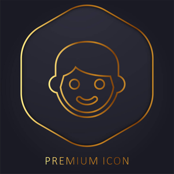 Boy linha dourada logotipo premium ou ícone - Vetor, Imagem