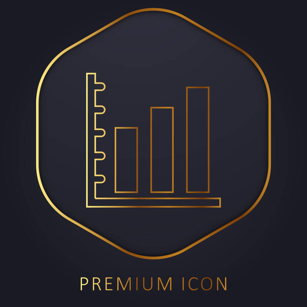 Ascending Bars Graphic For Business golden line premium logo or icon - Vector, Image