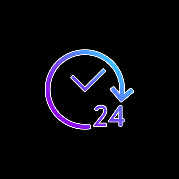 24 Saat Açık Mavi Gradyan vektör simgesi - Vektör, Görsel