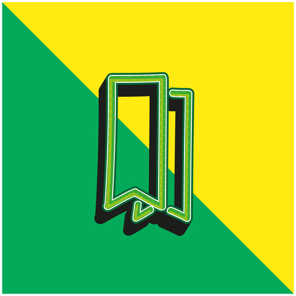 Marcadores Esquema dibujado a mano Verde y amarillo moderno vector 3d icono logo - Vector, Imagen
