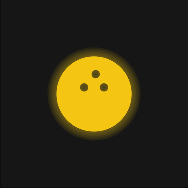 Bowling sárga izzó neon ikon - Vektor, kép