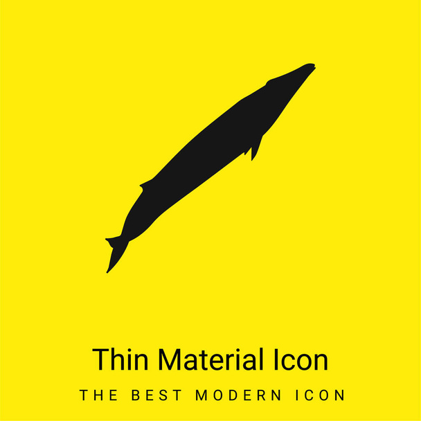 Kék bálna Alak minimális fényes sárga anyag ikon - Vektor, kép