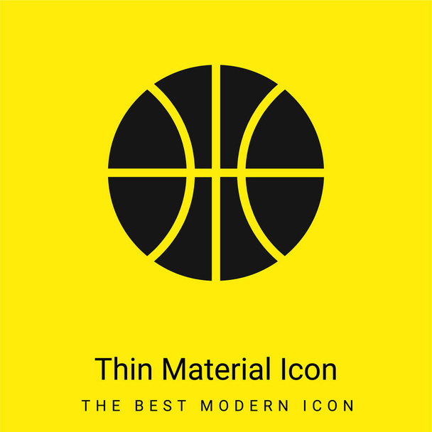 Basketbal spel minimaal helder geel materiaal pictogram - Vector, afbeelding