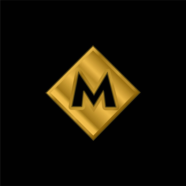 Ankara Metro Logo placcato oro icona metallica o logo vettoriale - Vettoriali, immagini