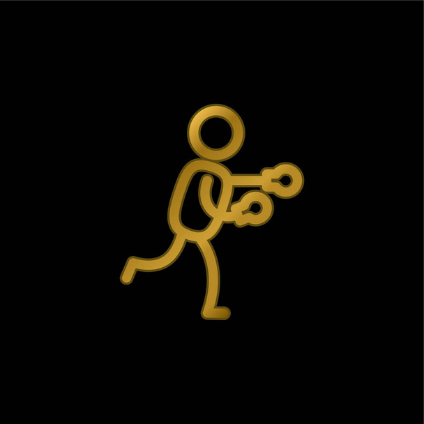 Boxer altın kaplama metalik simge veya logo vektörü - Vektör, Görsel