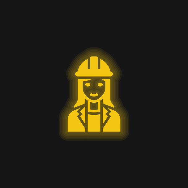 Architecte jaune brillant icône néon - Vecteur, image