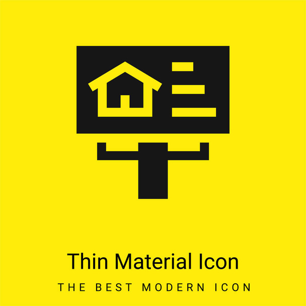 Billboard minimal bright yellow material icon - Vector, Image