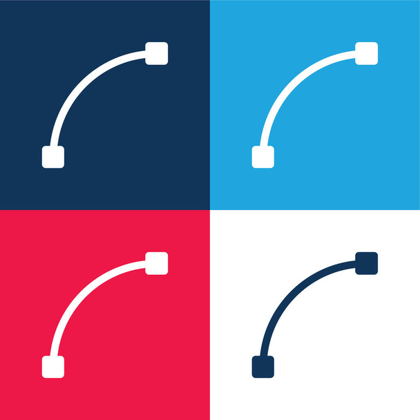 Arc blue und red four color minimal icon set - Vektor, Bild