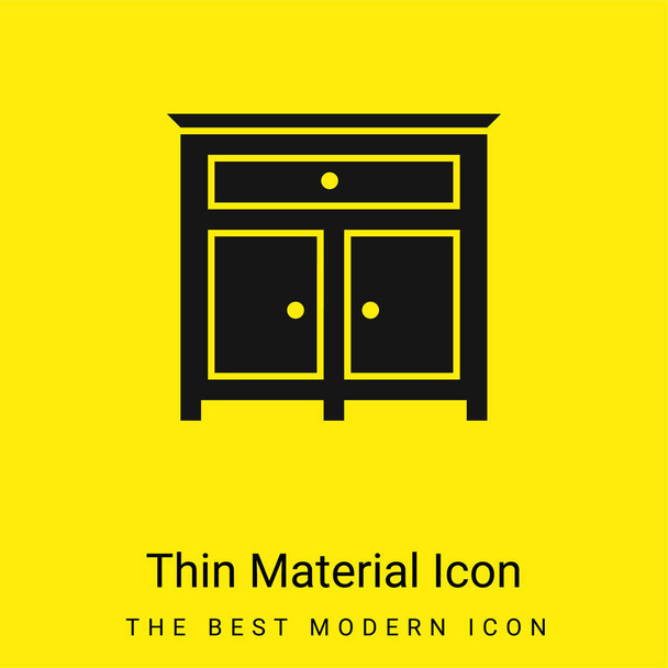 Meubles de tiroir de chambre icône matérielle jaune vif minimale - Vecteur, image