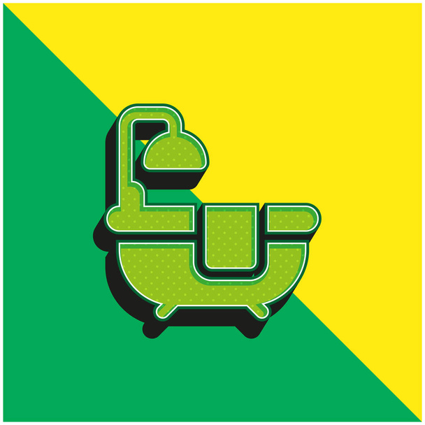 Баттуб Зелений і жовтий сучасний 3d векторний логотип ікони - Вектор, зображення