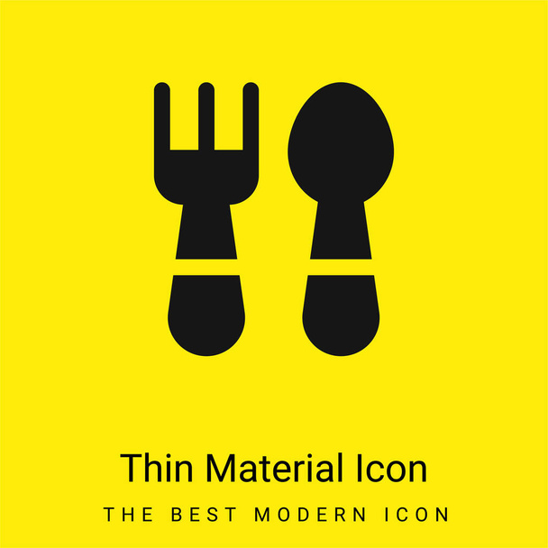 Baby Cutlery minimal bright yellow material icon - Vector, Image