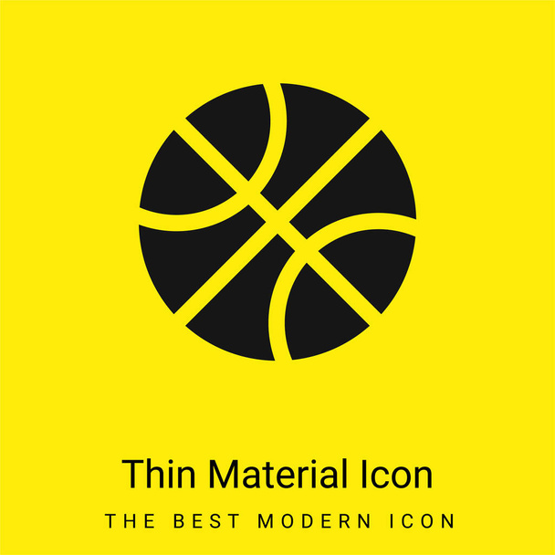 Баскетбол минимальный ярко-желтый материал - Вектор,изображение