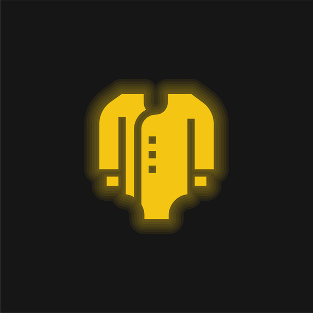 Body giallo incandescente icona al neon - Vettoriali, immagini