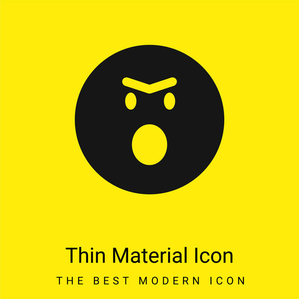 Angry Emoticon twarz z otwartymi ustami w zaokrąglony kwadratowy zarys minimalny jasny żółty materiał ikona - Wektor, obraz