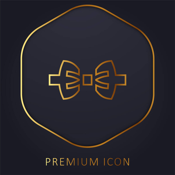 Bow Tie golden line premium logo or icon - Vector, Image