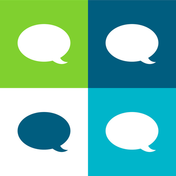 Fekete beszéd buborék Lapos négy szín minimális ikon készlet - Vektor, kép