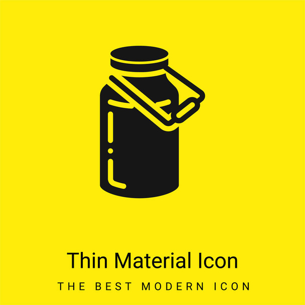 Bottle minimal bright yellow material icon - Vector, Image