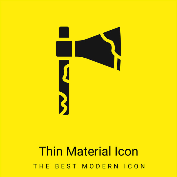 Axe minimal bright yellow material icon - Vector, Image