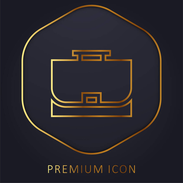 Короткий золотой линии премиум логотип или значок - Вектор,изображение