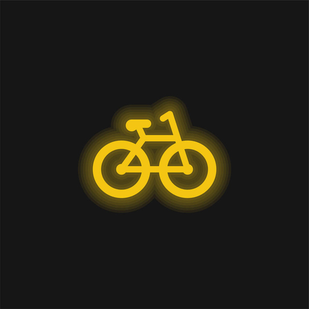 Желтый светящийся значок велосипеда - Вектор,изображение