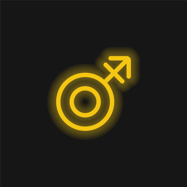 Androgyne sarı parlak neon simgesi - Vektör, Görsel