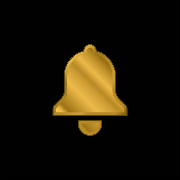 Bell gold plated metalic icon or logo vector - Vector, Image