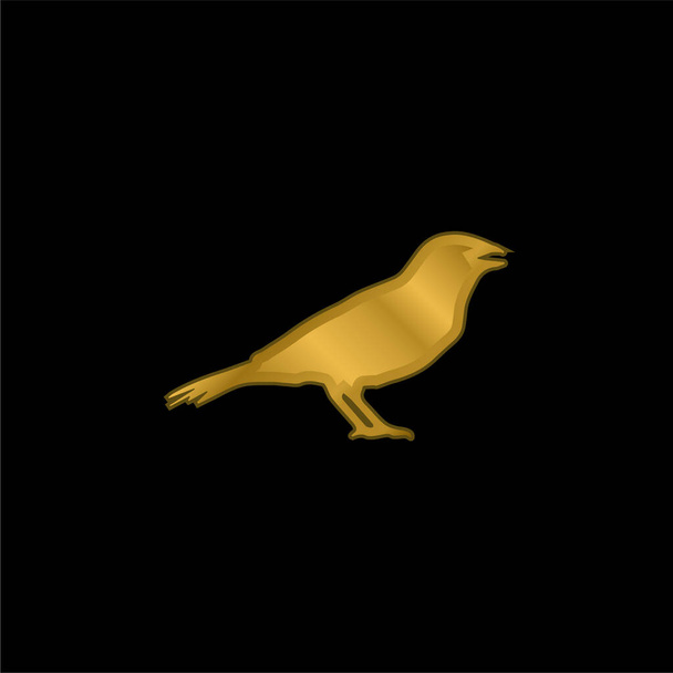 Anis Bird Shape gold plated metalic icon or logo vector - Vector, Image