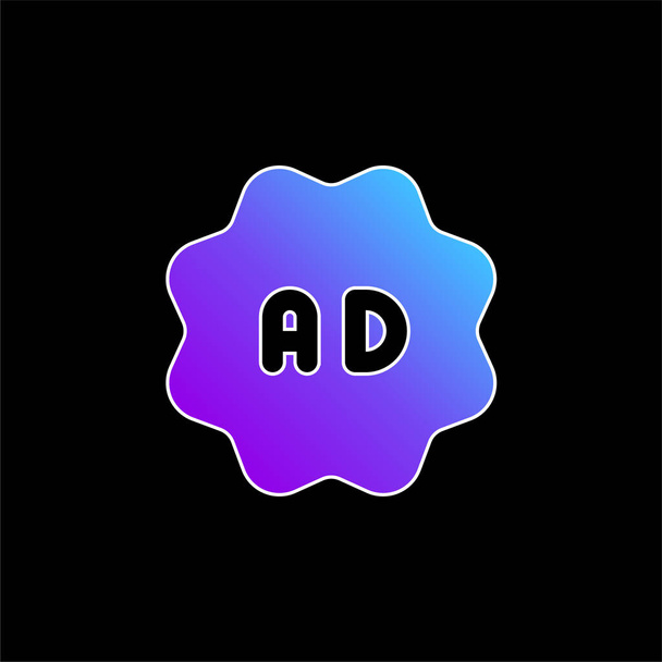 Ads blue gradient vector icon - Vector, Image