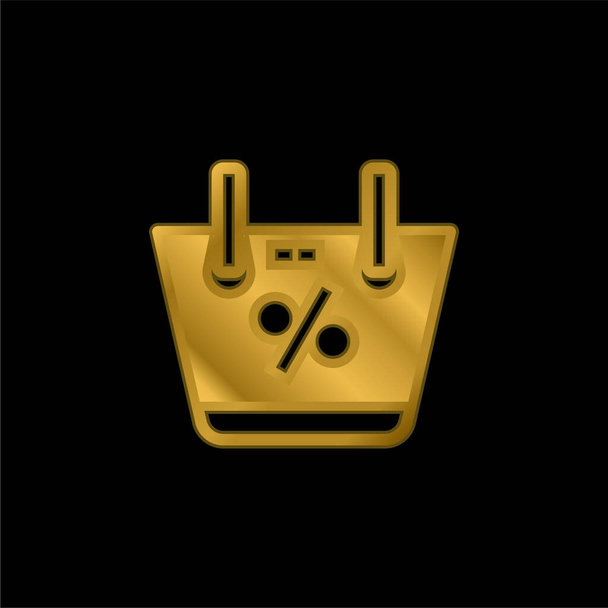 Korb vergoldet metallisches Symbol oder Logo-Vektor - Vektor, Bild