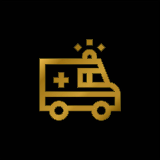 Krankenwagen vergoldet metallisches Symbol oder Logo-Vektor - Vektor, Bild