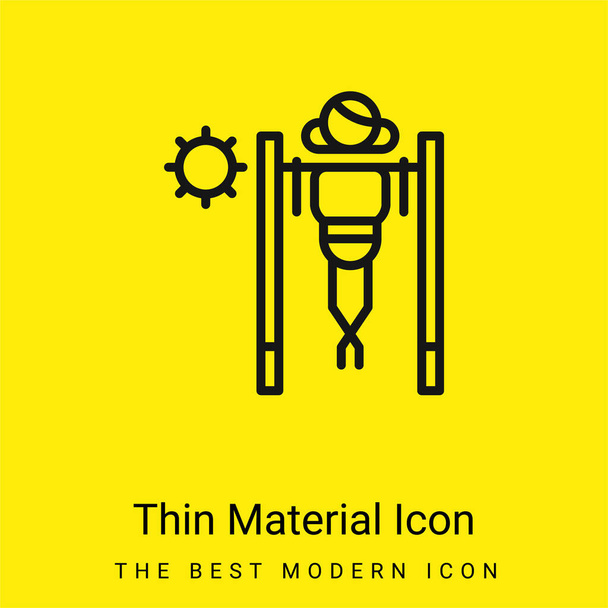 Barra mínima de material amarillo brillante icono - Vector, Imagen