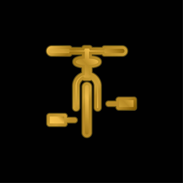 Bicicleta chapado en oro icono metálico o logo vector - Vector, Imagen