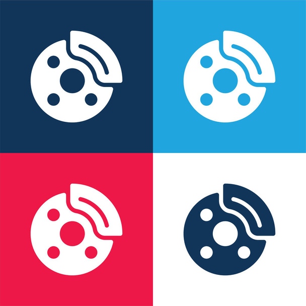 Break blu e rosso quattro set icona minimale colore - Vettoriali, immagini