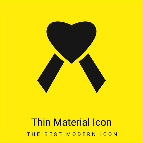 AIDS Heart minimal bright yellow material icon - Vector, Image