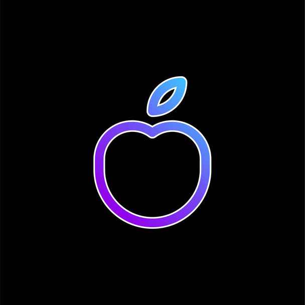 Icono de vector de degradado azul manzana - Vector, imagen