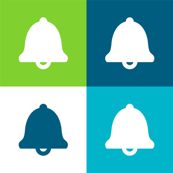 Alarmante Bell Flat conjunto de iconos mínimo de cuatro colores - Vector, Imagen