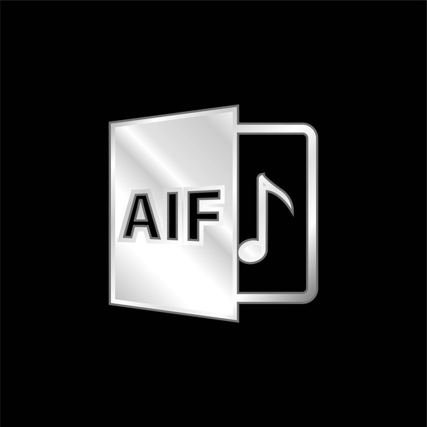 Aifファイル形式シンボルシルバーメッキ金属アイコン - ベクター画像