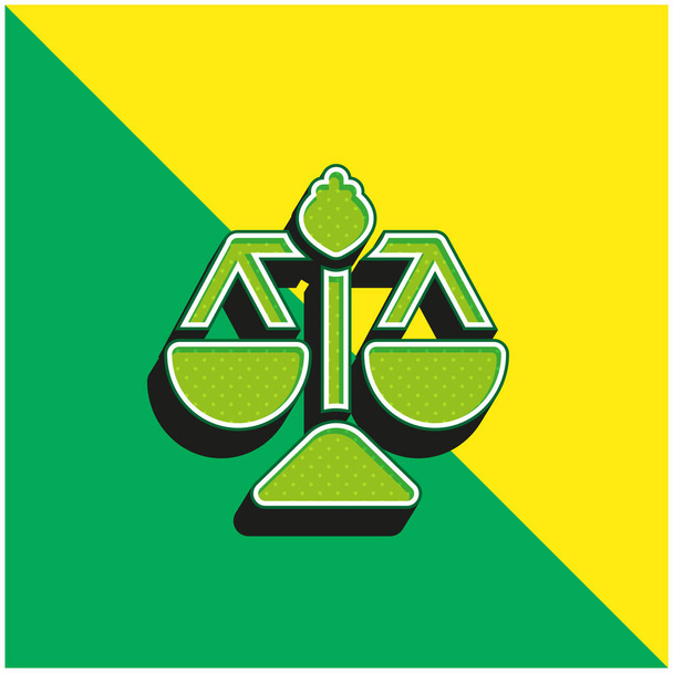 Balance verde y amarillo moderno logotipo del icono del vector 3d - Vector, imagen