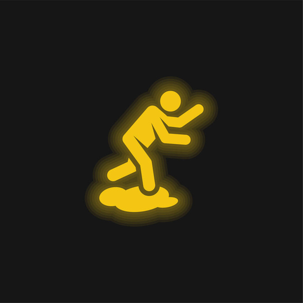 Wypadkowy żółty świecący neon ikona - Wektor, obraz