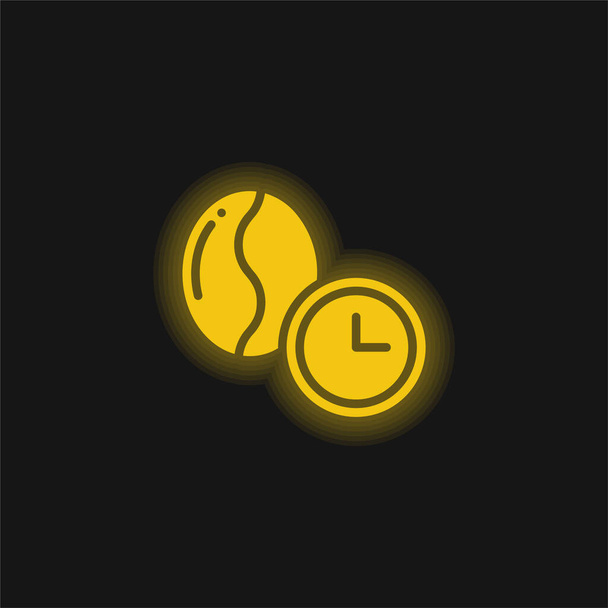 Żółta fasola świecąca ikona neonu - Wektor, obraz