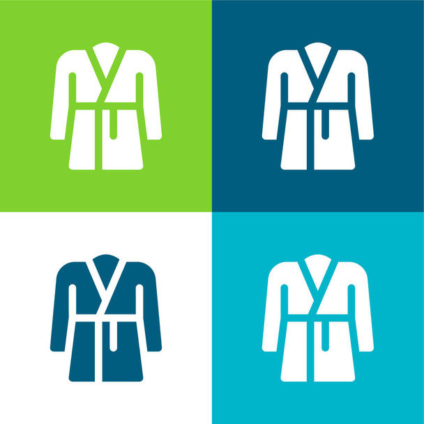 Accappatoio Set di icone minimali a quattro colori - Vettoriali, immagini