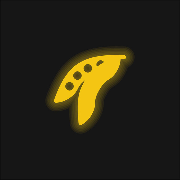 Fagioli giallo incandescente icona al neon - Vettoriali, immagini