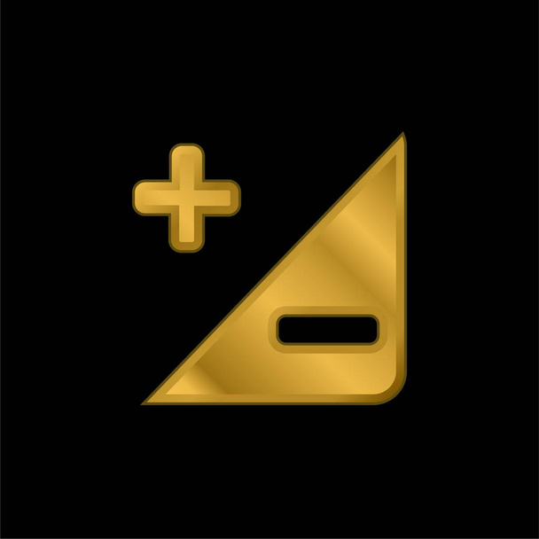 Botão de ajuste banhado a ouro ícone metálico ou vetor logotipo - Vetor, Imagem
