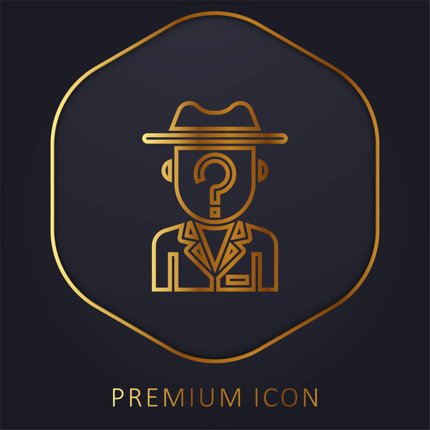 Logo o icono premium de línea dorada de anonimato - Vector, imagen