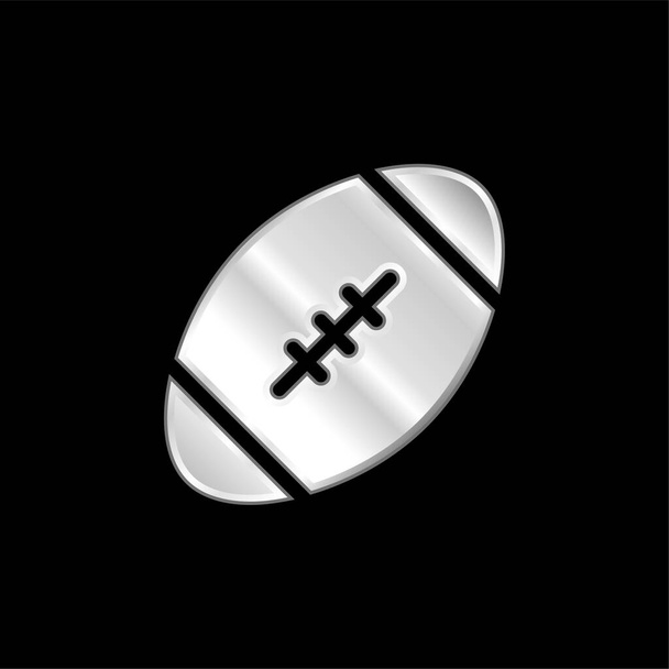 Americká fotbalová postříbřená kovová ikona - Vektor, obrázek