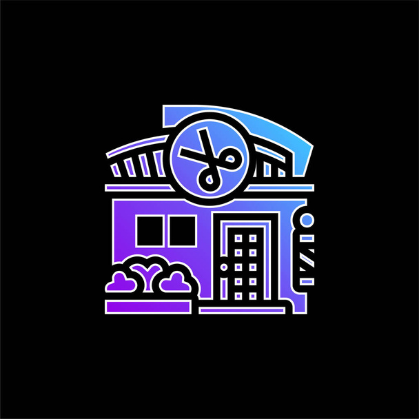 Barber Shop icono de vector de gradiente azul - Vector, imagen