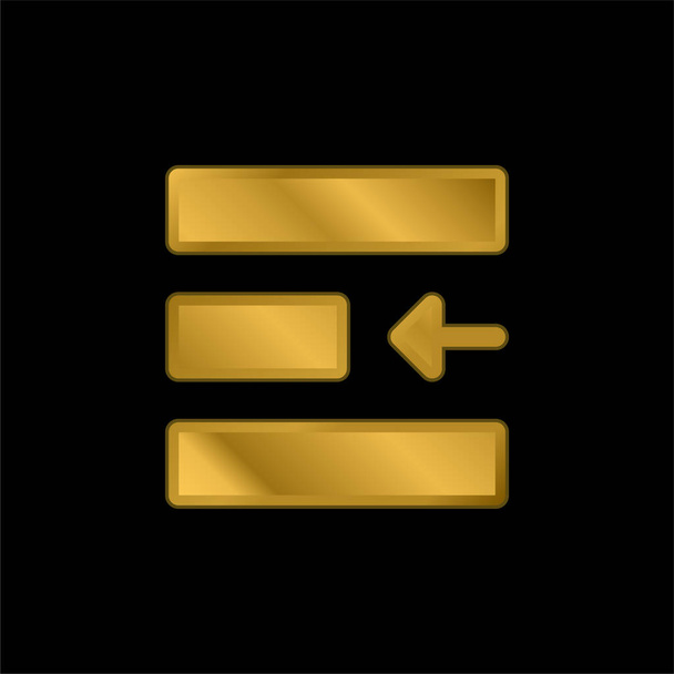 Alinear chapado en oro icono metálico o vector de logotipo - Vector, Imagen