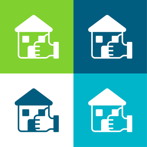 Miglior set di icone minimali a quattro colori piatto scelta - Vettoriali, immagini